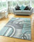 Small Large Duck Egg Light Blue Silver Modern Soft Thick Circles Design Carved Rugs Long Hall Runner Mats (6 (60x120cm)