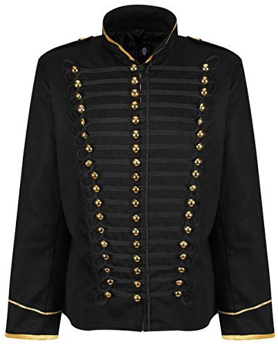 Ro Rox Veste Défilé Parade Militaire Noire de - Noir & Or (X-Small)