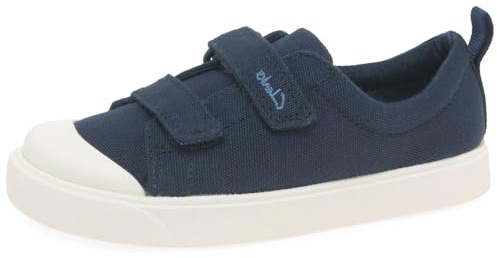 Clarks Boy's City Bright T Low-Top Sneakers, Navy Canvas, 6 UK Wide