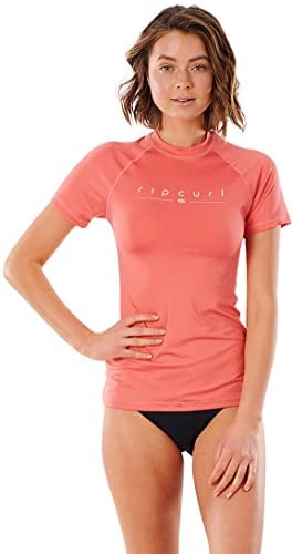 Rip Curl Damen Kurzarm, Golden Rays, UV, Orange T-Shirt mit kurzen Ärmeln, XS