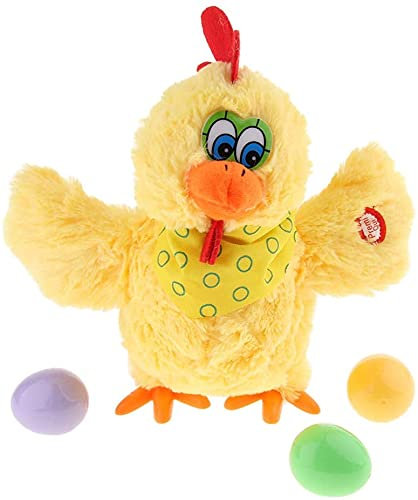 Dilara Verrücktes Eierlegendes Huhn Spielzeug mit Musik für Kinder, Babys und die gesamte Familie I Sprechendes Plüschtier Macht Interaktive Geräusche, legt Ei, Singt und Tanzt