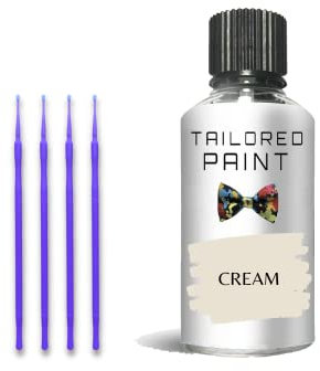 Interior Kitchen/Bathroom Gloss Enamel Paint 30ml House Touch Up Pen With Brush Quick Dry & Waterproof For Appliances Microwave, Sink, Cooker, Shower, Fridge, Radiator, Metal (Cream)