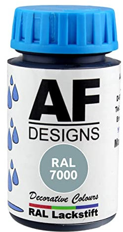 Alex Flittner Designs Barniz RAL 7000 gris oscuro brillante 50 ml madera metal muebles baño barniz retoque barniz de recompatible conción