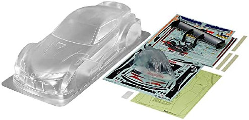 TAMIYA 51678 Karosseriesatz au Tom's GR Supra - Zubehör für ferngesteuertes Auto, Ersatzkarosserie, RC Modellbau, Modellbauzubehör, Schwarz