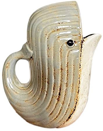 Whale Flower Jug Vase Ceramic Grey Distressed Decorative Water Serving Pitcher