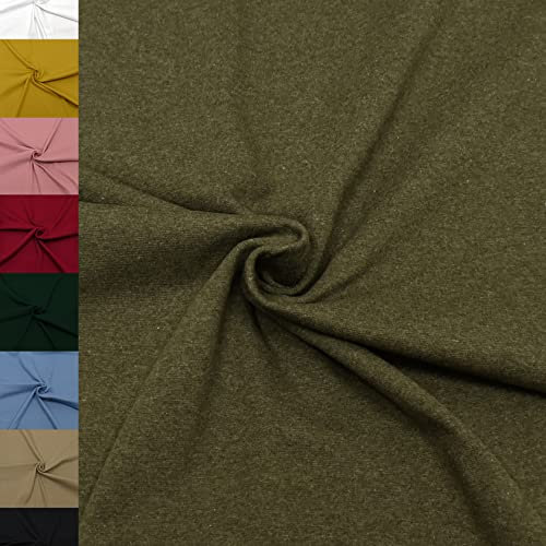 MAGAM-Stoffe Noah Bündchenstoff Feinstrick uni Oeko-Tex Meterware 50cm (36. Khaki grün meliert)