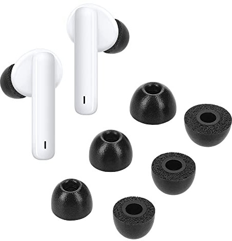 kwmobile 6X Ersatz In Ear Kopfhörer kompatibel mit Huawei Freebuds 4i - 3 Größen - Polster Ohrstöpsel In-Ear Ohrhörer - Schwarz