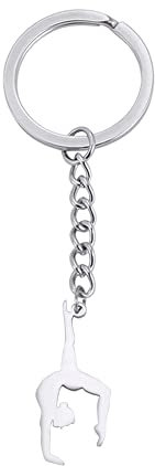 Amaxer Gymnastik Schlüsselanhänger Gymnastik Geschenke Herz Gymnastik Schmuck Inspirational Gymnastik Team Geschenke Kette Schlüsselanhänger (Gymnastik Stil 7)