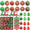 Weihnachtskugel Ornamente-40pcs Bruchsicherer Weihnachtsbaum-Dekorative hängende Ornamente mit Schleife für Weihnachtsfeier-Kranz-Home-Dekoration (Rot,Grün)
