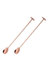 2 Pack Cocktail Mixing Spoons, 11 inch Stainless Steel Spiral Long Handle Cocktail Stirrers Spoons for Cocktail Shakers, Tall Cups & Pitchers (Rose Gold)