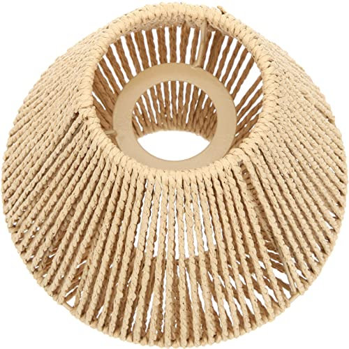 Housoutil Abat-Jour Suspendu En Paille Tressée Boho Abat-Jour Lanterne Abat-Jour Couverture Remplacement Pour Salle À Manger Cuisine Salon Décor 19. 5X15cm