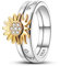 NARMO 925 Ringe für Frauen Sonnenblumen Ring Sterling Silber Statement Ring Band Kombination Ringe Größe 60mm