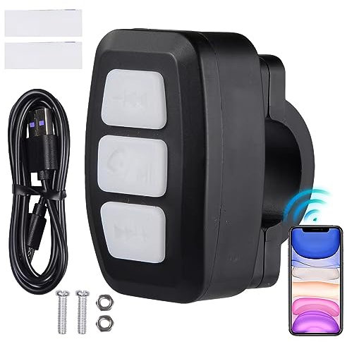 Control remoto Bluetooth 4.0, mando a distancia para manillar de bicicleta, manillar de moto, mando a distancia con Bluetooth, con soporte de montaje, puede recibir llamadas, colgar y reproducir