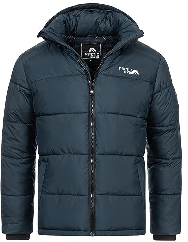 Arctic Seven Herren Winter Stepp Jacke gesteppte Winterjacke warm Kapuze AS-333