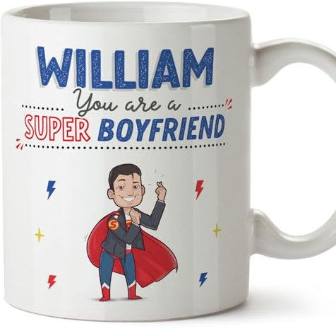 MUGFFINS Personalised Mug for Boyfriend - in English - You are Super! - Funny Custom Gift - Ceramic 11oz Mug
