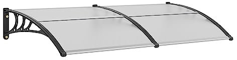 VEVOR Window Door Awning Canopy 40 x 80, UPF 50+ Polycarbonate Entry Door Outdoor Window Awning Exterior, Front Door Overhang Awning for Sun Shutter, UV, Rain, Snow Protection, Hollow Sheet