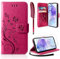 AROYI Coque Compatible avec Samsung Galaxy A55 5G, Retro Design PU Etui Housse en Cuir Portefeuille de Protection Fonction Stand Video Porte Carte Credit Ticket Flip Case Rose Rouge