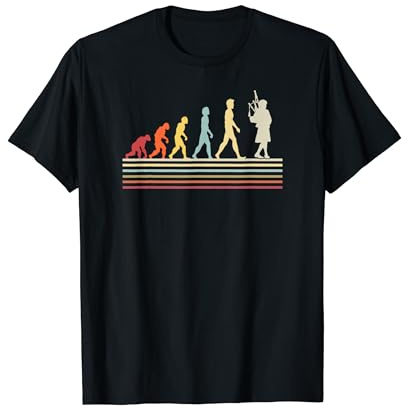 Cornemuse joueur rétro style vintage évolution humaine T-Shirt