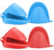 NEPAK 2 Pairs Oven Mitts Heat Resistant,Mini Silicone Oven Gloves,Pinch Grips Mitts Potholder for Kitchen Cooking & Baking (Red and Blue)