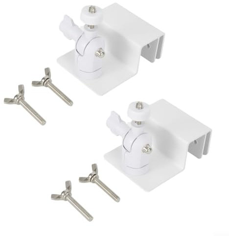 2Pcs Weatherproof Gutter Mount for Security Cameras, Wall Mount Bracket with Universal Screw Adapters for Ring Solar Panel(White)