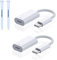 YIMATEECO Conversor Lightning Macho a USB C Macho, 2Pcs Lightning a USB-C Adaptador para Audio, Carga y Transferencia Datos Cable Auriculares para iPhone 15, iPad, MacBook (2pcs, 10cm, Blanco)