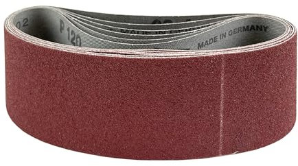 Bande abrasive 60 mm x 400 mm pour ponceuse - Bois et métaux - Lot de 6 bandes, grains assortis (2x P60, P80, P120)