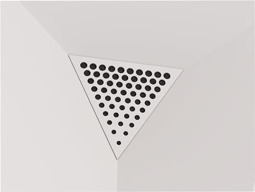Akustik-Eck-Decken-Bassfalle Dreieck, Schallabsorption, diffuse Akustikschaum mit perforierter laminierter HDF-Platte, 42 x 42 x 42 cm, Farbe: (weiß, rund), 2 Stück