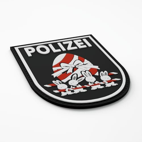 Patch Force - Polizei Patch Ostern (farbig) - Als Abzeichen für Polizeiuniform, Schutzweste, Einsatztasche, Jacke, Kostüm oder Rucksack - 3D rubber klett patch