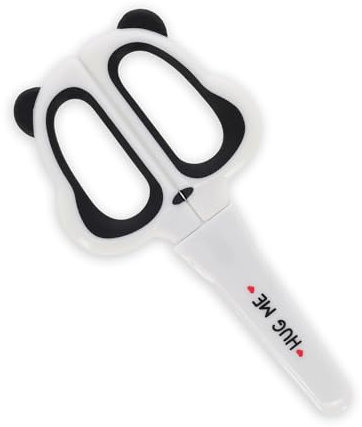 Legami - Kinderschere, präziser Schnitt, Linkshänderschere, Rechtshänderschere, stumpfe Schere, mit Klingenetui, sicher, Schulbedarf, Panda-Thema