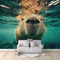 Art Fototapete Tierisches Capybara Wohnzimmer Schlafzimmer Vlies Tapete Wandtapete UV-Beständig Montagefertig 200 x 140 cm Wanddekoration