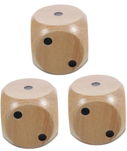 BESTonZON 3st Große Würfel Brettspielwürfel Würfel Für Mathe Würfel Für Spiel Brettspiel-Tool Würfelspiel Spiel Würfel Spiel Requisiten Lustige Würfel Mehrseitige Würfel Partywürfel Holz