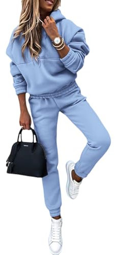 Yegirlzs Tuta Donna Sportiva 2 Pezzi con Felpa Manica Lunga, Cappuccio e Pantaloni Jogging - Abbigliamento Autunno Inverno