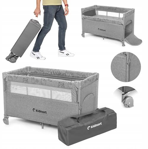 kidnort Livsmiljö Reisebabybett, zusammenklappbar (Hellgrau)