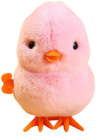 JAWSEU Küken Aufziehbares Spielzeug Ostern Aufzieh Huhn Osterküken Deko Osterdeko Küken Osterkorb Füllstoffe Huhn Kuscheltier Neuheit Gefülltes Plüschhühnchen Hüpfendes Aufziehspielzeug Osterei