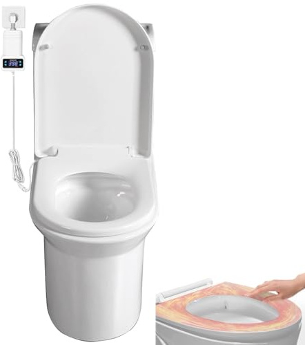 Tavoletta WC Riscaldato a Forma di U con Chiusura Rallentata, Temperatura del Sedile WC Regolabile tra 33-48 ℃, Coperchio Facile da Pulire e Rimovibile