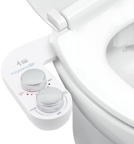 Nobleflow Bidet pour toilettes - Bidet d'eau chaude et froide - Bidet amovible non électrique pour toilettes existantes - Bidet avec lavage féminin à angle réglable et buse autonettoyante