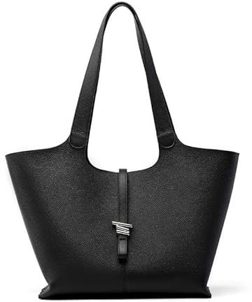 J.OZEANE Umhängetasche Damen - Moderner Shopper Tasche Damen aus Echt-Leder, Voluminöse Tote Bag für Laptop, Büro & Schule - Vielseitige Begleiterin für Alle Umstände - Für Alle Frauen (schwarz)