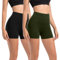 Leafigure 2er Pack Radlerhose Damen Kurz Set Hohe Taille Sporthose Shorts Blickdicht Sommer Hotpants Leggings für Gym Fitness Yoga Schwarz/Grün SM