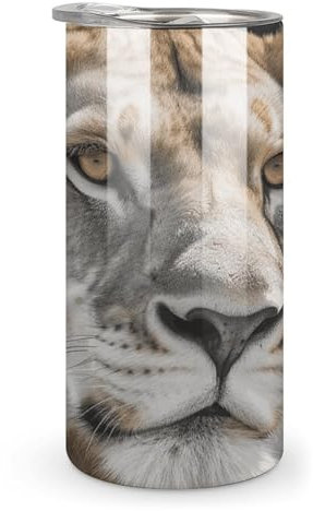 Helicopter Cup Insulated Coffee Cups Stainless Thermos Cup Vertical Cup Stanley Cup Tea Cup Sealed Drinking Lid Lioness Printed Mugs For Office And Home 10 OZ