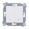 EXEN - Double Bouton Volet Roulant Blanc 2 Voies - Poussoir Mural Encastrable - Contrôle Montée/Descente - All-in-One Compatible avec les séries KARELL/ODAK/COMFORT - 216/01E