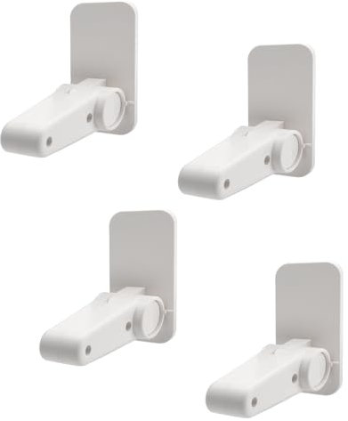ZMDMAH 4 Pcs Cerraduras, Cierre Seguridad Cajones Bebe, Pestillo Puerta Cerraduras de Manija de Puerta Autoadhesivos sin Agujeros sin Necesidad de Herramientas ni Taladro para Bebés y Petproof