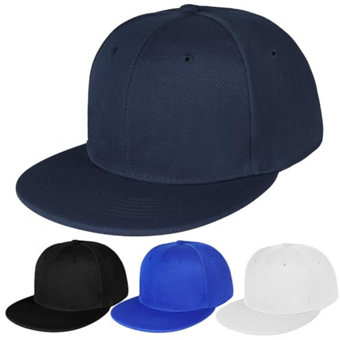 BSBUY Casquette Snapback Homme Femme, Casquette de Baseball été Réglable, Coton Anti-Soleil Baseball Cap, Casquette Visiere Plate, Casquettes Sport Extérieur Sunhat Chapeau pour Grosses Têtes 56-61CM
