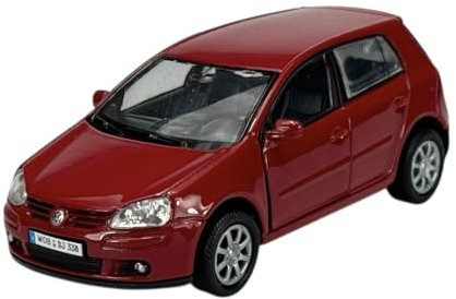 Welly Modell Auto Kompatibel mit VW Volkswagen Golf V Rot 5 Türer 2003-2008 ca 1/34-1/39 Metal Modell Auto Die Cast Neu im Kasten