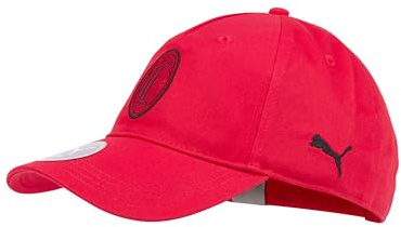 A.C. Milan - ESS Cap mit Visier, Klassische Sommermütze mit offiziellem Logo, Kappe für Damen oder Herren, Unisex, verstellbar, Rot