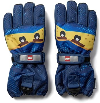 Kabooki LEGO® NINJAGO® Skihandschuhe für Kinder - Wasserdicht & winddicht mit Thinsulate-Isolierung | Anti-Rutsch-Grip, Sicherheitsschnalle & 3M Reflektoren