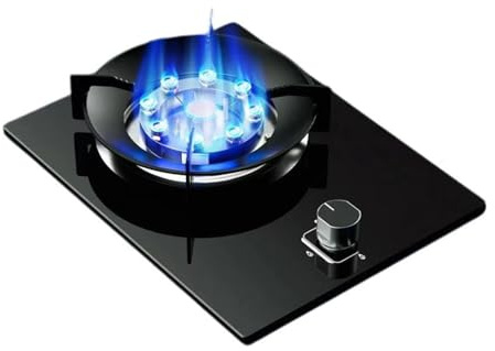 Tragbarer Gasherd Mit 1 Brenner, 5,2 KW 9-Hohlraum-Hochfeuerbratpfanne, Schutzvorrichtung Gegen Versehentliches Durchbrennen, Flüssiggas-/Erdgas-Kit(NG)