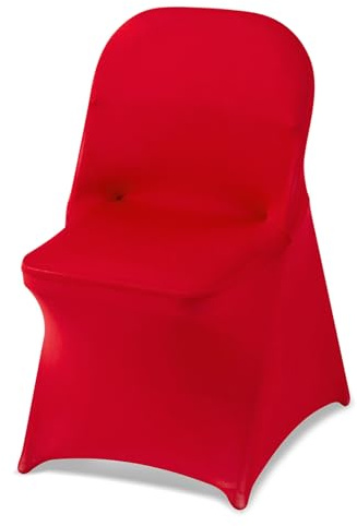 VEVOR 50 Pcs Red Chair Covers, Polyester Spandex Chair Cover, Stretch Slipcovers for Wedding Party Dining Banquet Flat-Front Chair Covers, Fits Chair Measures up to 17.72 x 18.11 x 30.31 inch