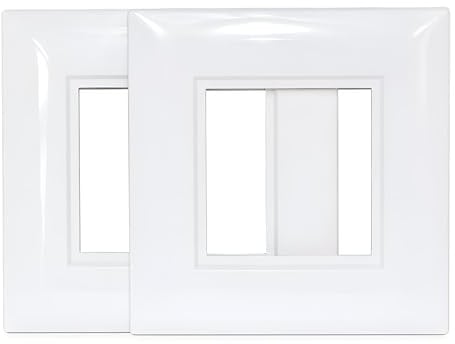 AMK® White Square Edge Finger Plate for Flush Light Wall Switch Pack of 2