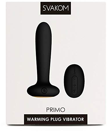SVAKOM Primo Vibrator mit Wärmefunktion, schwarz, mit Fernbedienung