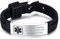VNOX Edelstahl Anpassung Personalisierte Medizinische Alert ID Einstellbare Silikon Manschette Armband, Silikon Edelstahl